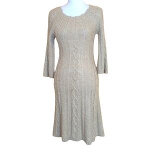 Anthropologie Kenji Alpaca Cotton Cable Knit Sweater Dress Size S